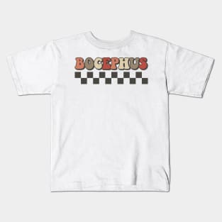 Bocephus Checkered Retro Groovy Style Kids T-Shirt